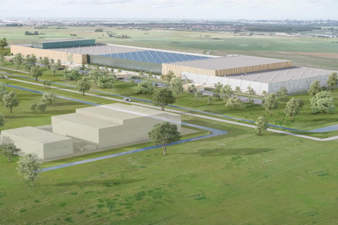Aerial view of the Verkor gigafactory