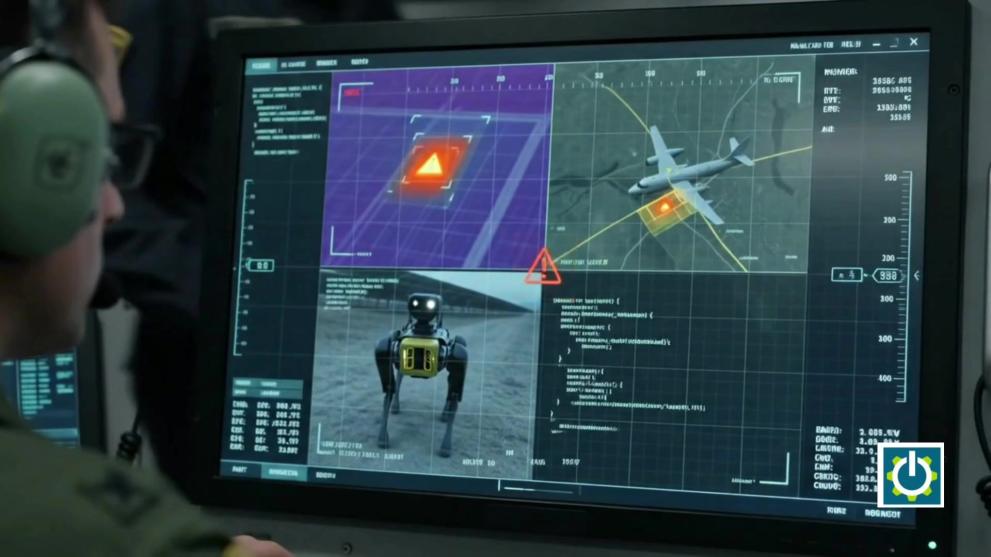 A computer screen displaying remote surveillance elements